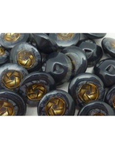 6 Boutons moulé connecteur Vintage rond noir, gris, doré...