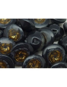 6 Boutons moulé connecteur Vintage rond noir, gris, doré... 2
