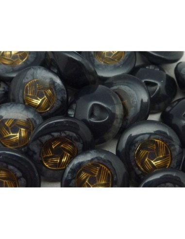 6 Boutons moulé connecteur Vintage rond noir,...