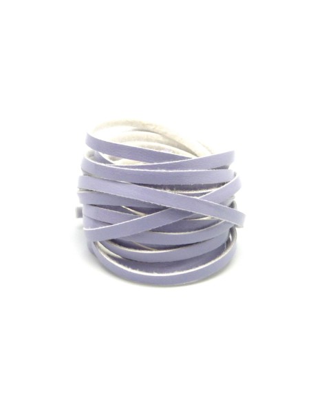 2,5m Lanière cuir synthétique effet vernis 3mm de couleur parme clair brillant