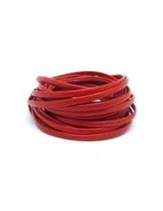 2,8m Lanière vinyle à pois tacheté 3,5mm de couleur rouge