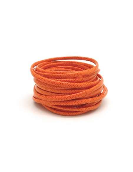 R-2,8m Lanière vinyle à pois tacheté 3,5mm de couleur orange tangerine