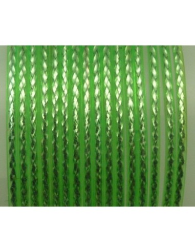 Fil scoubidou, cordon de plastique vert reflet brillant 1,2 mm