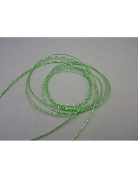 Fil scoubidou, cordon de plastique vert reflet brillant 1,2 mm