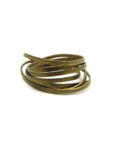1m de lanière cuir plat 3mm de couleur doré chambré 2