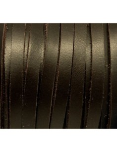1m lanière cuir 6mm de couleur marron foncé, brun  - CUIR VERITABLE - 6mm x 1,8mm 2