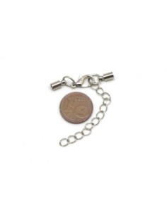 Fermoir argenté en métal pour cordon cuir de 3mm 2