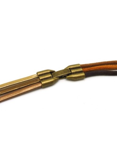 Fermoir bronze clip multirang pour cordon de 3mm