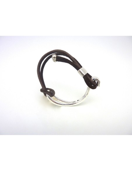 Demi jonc argenté en métal pour création bijoux