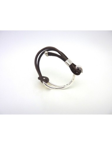 Demi jonc argenté en métal pour création bijoux