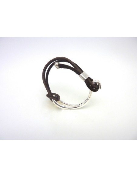 Demi jonc argenté en métal pour création bijoux