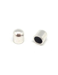 Embout de finition en metal argente pour cordon cuir 8mm