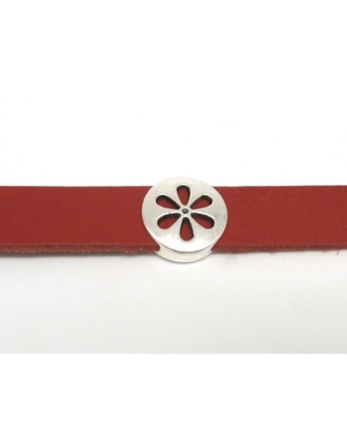 Passant rond pour lanière cuir pas cher dessin fleur évidé