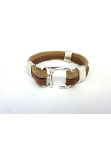 Fermoir métal argenté forme crochet