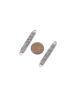 20 Longs Connecteurs rectangle filigrane strié 39,6mm en... 2