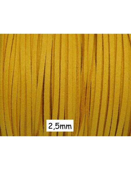 Suédine jaune moutarde 2,5mm