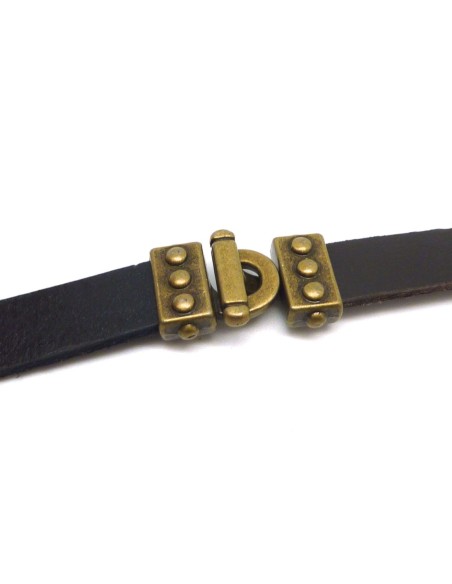 Fermoir pour lanière cuir de 10mm style ethnique