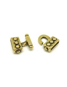 Fermoir ethnique doré pâle pour lanière cuir 10mm 2