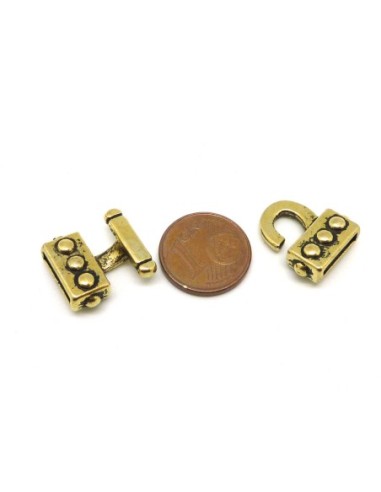 Fermoir crochet doré pâle ethnique