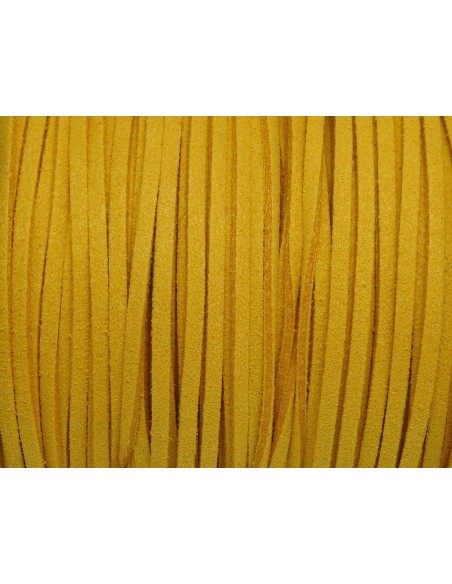 2m lanière Suédine jaune moutarde 2,5mm