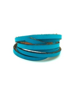 R-1m lanière cuir 5mm de couleur bleu turquoise...