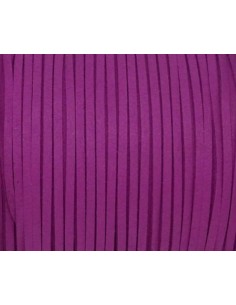 Cordon plat daim synthétique rose byzantin 2,5mm 2