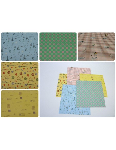 25 feuilles papiers fantaisies fin 15cm x 15cm pour scrapbooking, origami , paquet cadeaux, carte ....