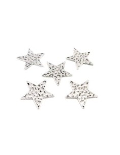 R-5 Breloques étoile, pendentif 25mm en métal argenté...