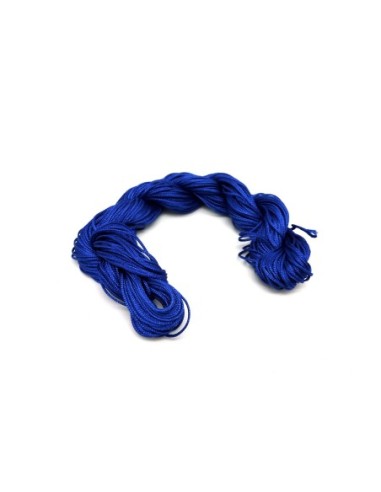 fil nylon tressé bleu outremer, bleu électrique foncé vif  0,8mm pour tressage bracelet