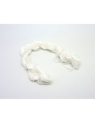 fil nylon tressé blanc 0,8mm pour tressage bracelet