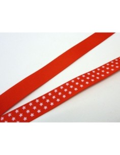 3m Ruban étoile largeur 15mm étoile blanche sur fond rouge 2