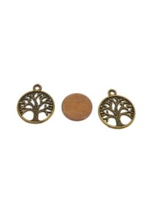Breloque arbre de vie 24mm en métal de couleur bronze 2
