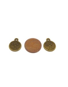 5 Petites Breloques sequin arbre de vie 15mm en métal de... 2