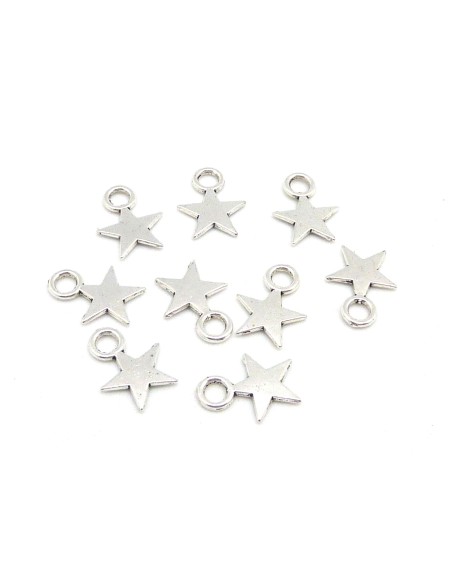 Petite breloque étoile en métal argenté
