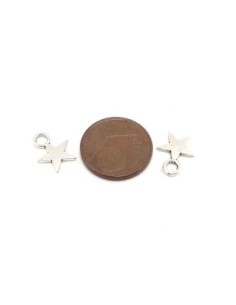 Petite breloque étoile en métal argenté 2