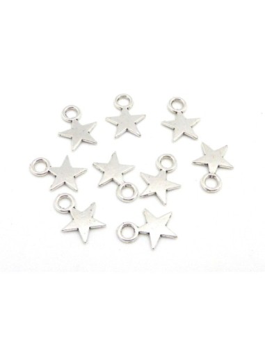 Petit pendentif étoile en métal argenté