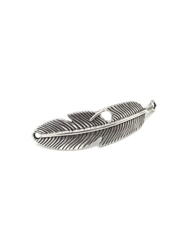Connecteur intercalaire plume en métal argenté...