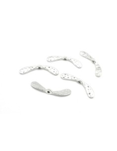 10 Intercalaires aile en métal argenté martelé 34,7mm 2