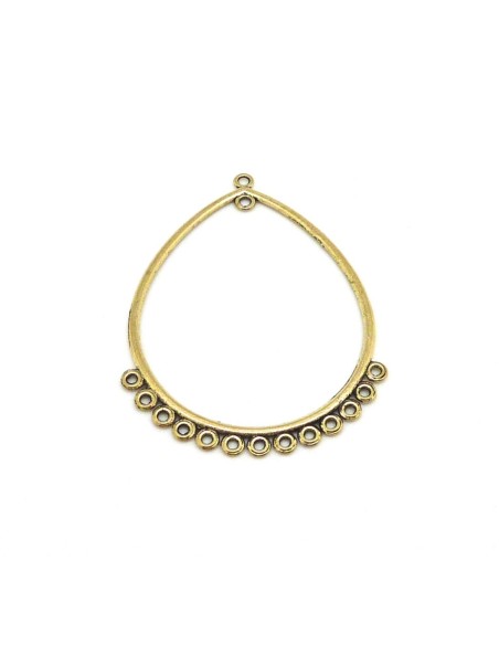 4 Grands Connecteurs support losange, goutte 47mm pour boucle d'oreille, pendentif en métal doré pâle - léger