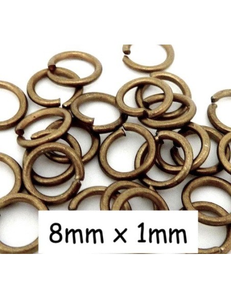 Anneaux de jonction 8mm x 1mm en métal bronze
