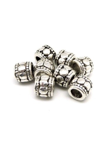 Perle 7mm en métal argenté pas chère 