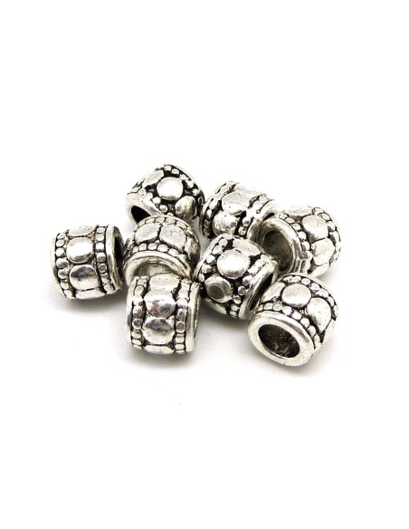 Perle 7mm en métal argenté pas chère 