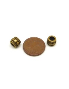 Perle ronde bronze style ethnique 7mm 2