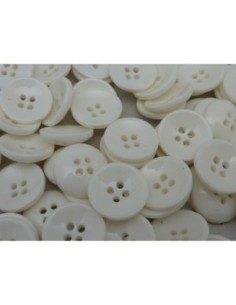 6 Boutons connecteur rond blanc, un peu creusé 15,2 mm