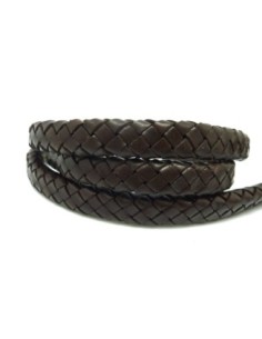 R-20cm de Cordon cuir plat ovale tressé épais 10mm x...