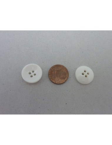 6 Boutons connecteur rond blanc, un peu creusé...