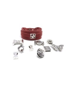 R-Kit bracelet cuir manchette ajustable avec lot de 10...