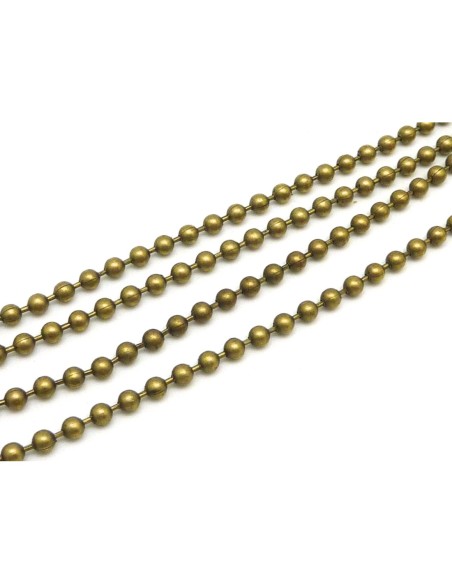 R-1m de chaînette bille 3,2mm en métal de couleur bronze