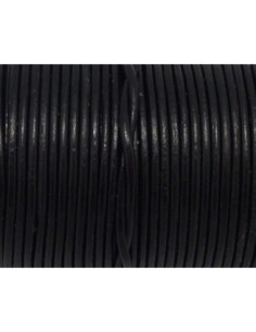 Cordon cuir rond 1mm noir 2