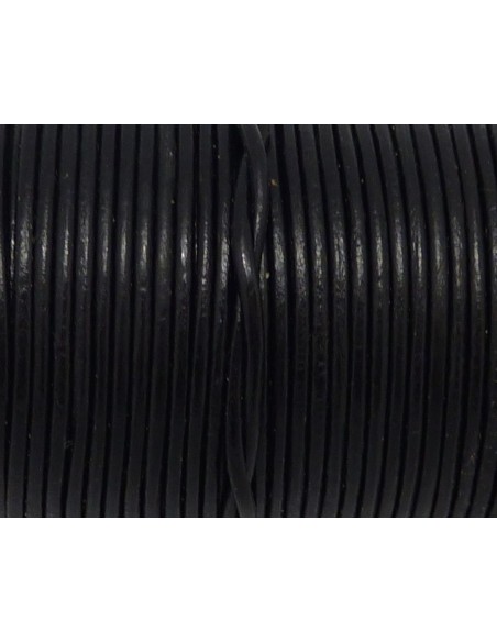 Cordon cuir rond 1mm noir pas cher